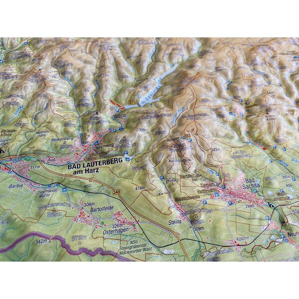 Georelief Mapa em relevo Harz 3D (77 x 57 cm)