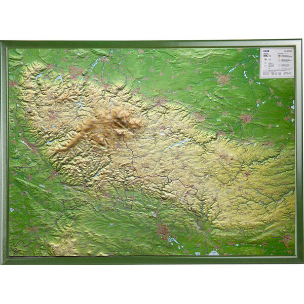 Georelief Mapa em relevo Harz 3D (77 x 57 cm)