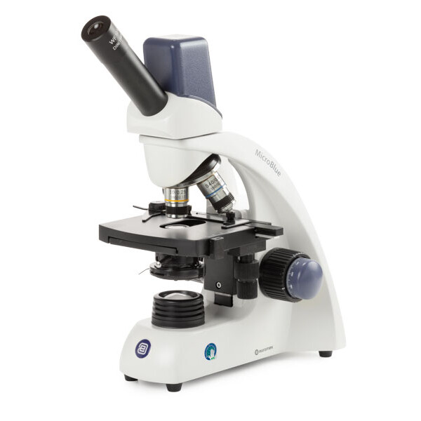 Euromex Microscópio MB.1055-5, mono, DIN 160, achro, 40x-400x, 10x/18, Dl, digital, Akku, LED, 1W