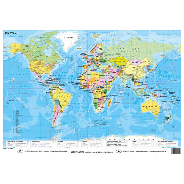 Stiefel Mapa mundial Política (59,4 x 42 cm) DIN A2