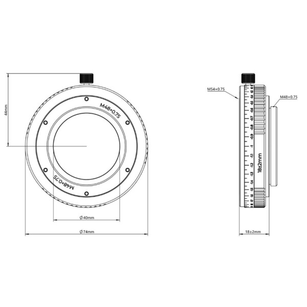 Askar Cilíndro de extensão Adapter M54/M48 16-20mm