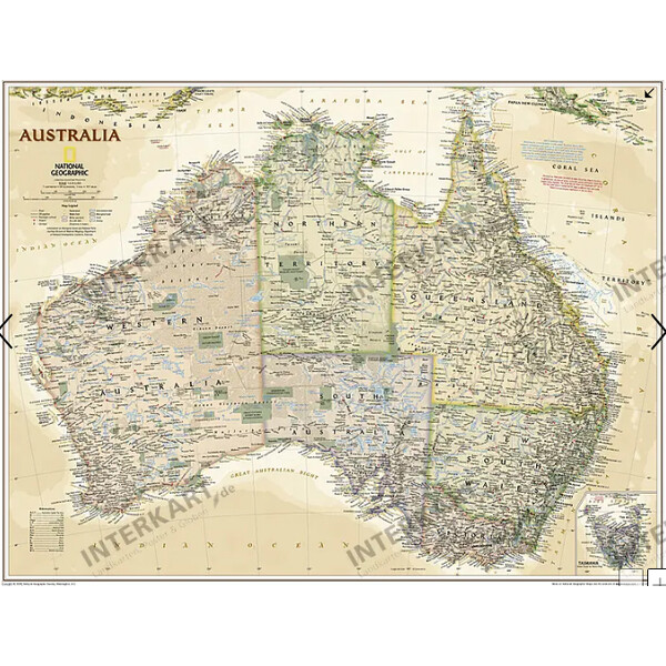 National Geographic mapa de continente Austrália (77 x 69 cm)