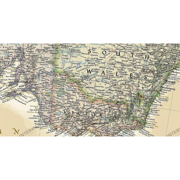 National Geographic mapa de continente Austrália (77 x 69 cm)