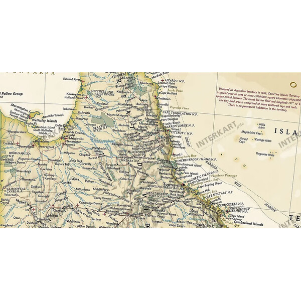 National Geographic mapa de continente Austrália (77 x 69 cm)
