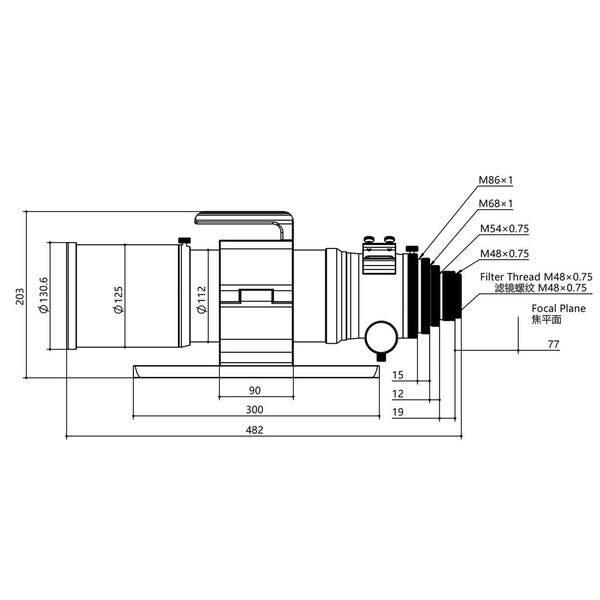 Sharpstar Refrator apocromático AP 100/550 Z4 OTA
