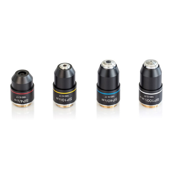 Kern Objetivo, OBB-A1565, e-plan, achro, 100x/1.25, óleo, w.d. 0.07mm, com mola, anti-fungo