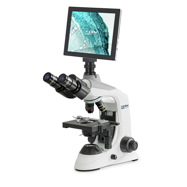 Kern Microscópios digitais, OBE 134T241, digital, Condensador 1.25, fixo, USB 2.0, 40-1000x, 3W LED, 5 MP, Tablet