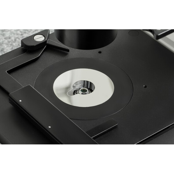 Kern Microscópio invertido OCM 166, FL, PH, trino, inverso, Condensador N.A. 0,3 fixo, 10x-40x, 30W LED, Al, 100W HBO, Dl
