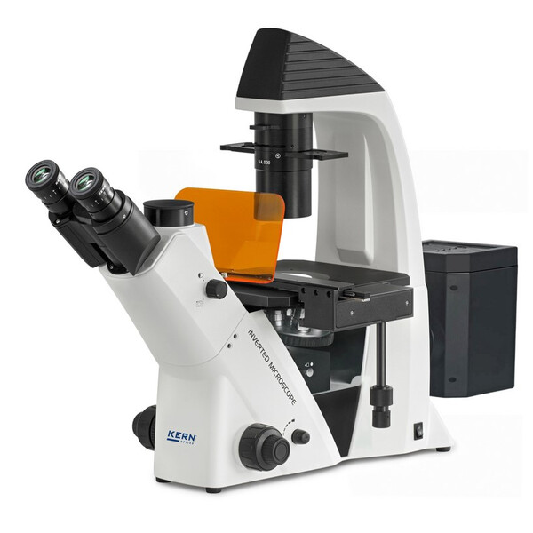 Kern Microscópio invertido OCM 168, FL, PH, trino, Condensador N.A. 0,3 fixo, 10x-40x, LED 5W, Al/Dl