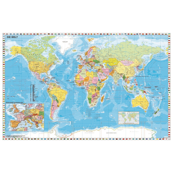 Stiefel Mapa mundial Margem da bandeira política (140 x 100 cm)