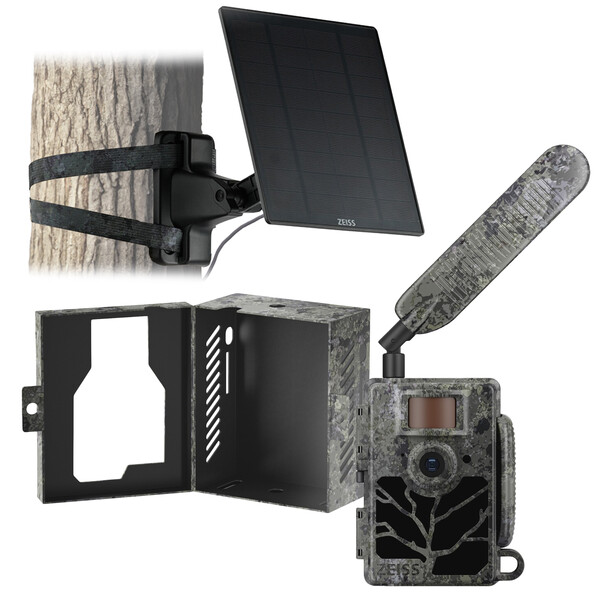 ZEISS Câmera foto selvagem Conjunto Secacam 5 & caixa metálica & painel solar
