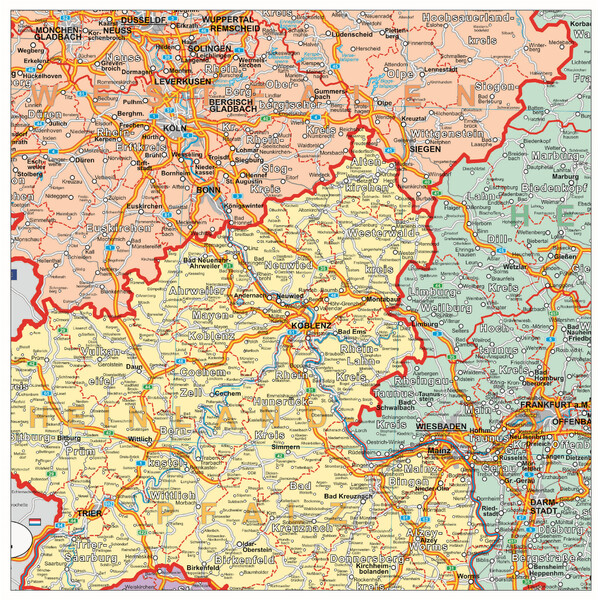 Stiefel Mapa da organização política da Alemanha (100 cm x 140 cm)