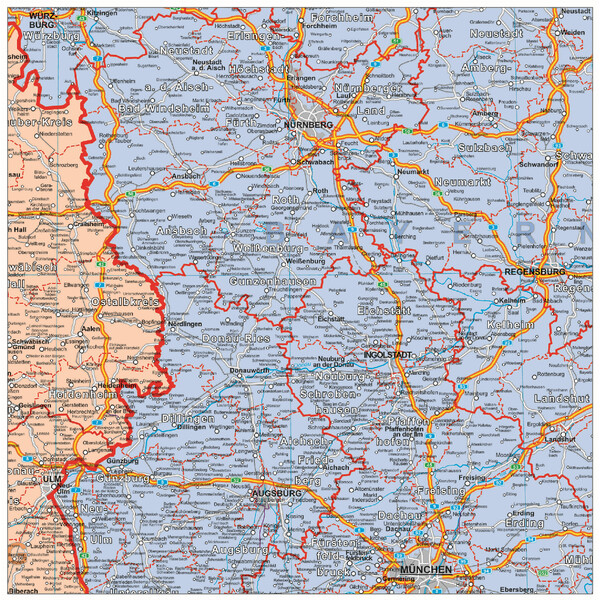 Stiefel Mapa da organização política da Alemanha (100 cm x 140 cm)