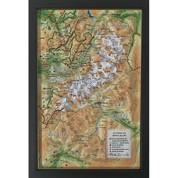3Dmap Mapa regional Le tour du Mont Blanc (19,5 cm x 29,5 cm)