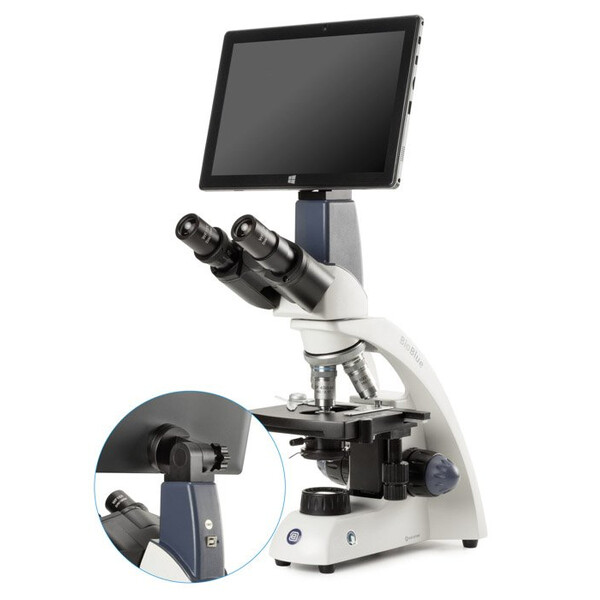 Euromex Microscópio BioBlue, BB.4260-T, bino, Tablet SMP, 4/10/S40/S100x, estágio mecânico, 1 W NeoLED