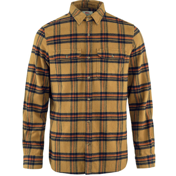 Fjällräven Camisa de flanela pesada Övik M, 232-215 Castanho-trigo-folha de outono, L