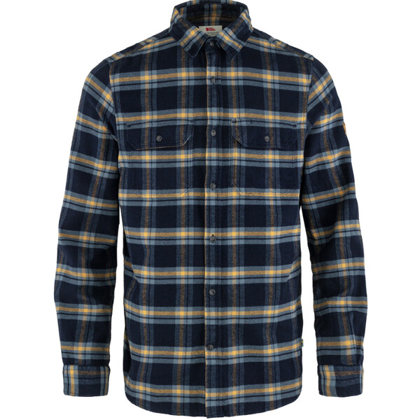 Fjällräven Camisa de flanela pesada Övik M, 555-232 Dark Navy-Buckwheat Brown, S