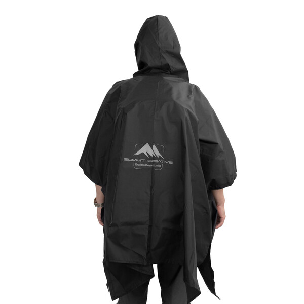 Summit-Creative Poncho de chuva preto