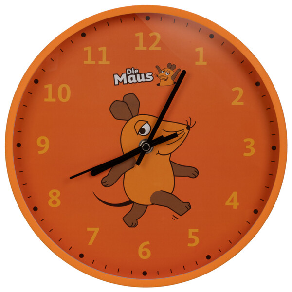DieMaus Relógio de parede para crianças laranja