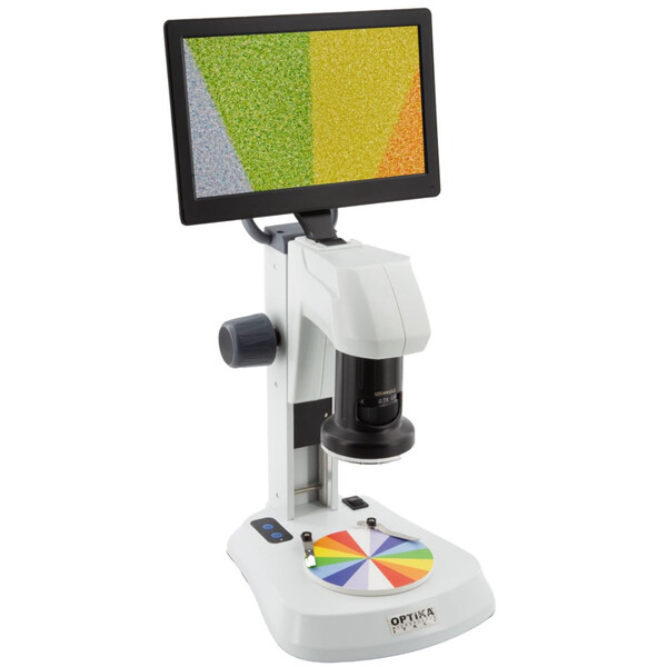 Optika, Microscópio, SFX-85V, Digital Zoom, Monitor de 9", 8x-54x, LED, Luz incidente e Luz trasmitida