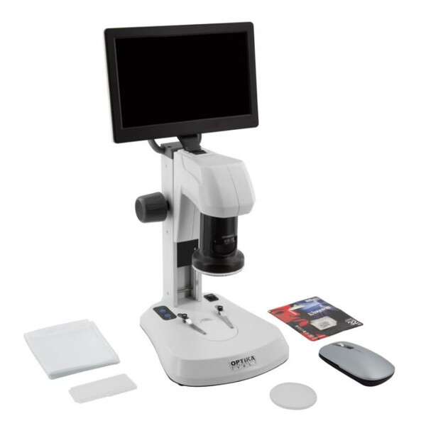 Optika, Microscópio, SFX-85V, Digital Zoom, Monitor de 9", 8x-54x, LED, Luz incidente e Luz trasmitida