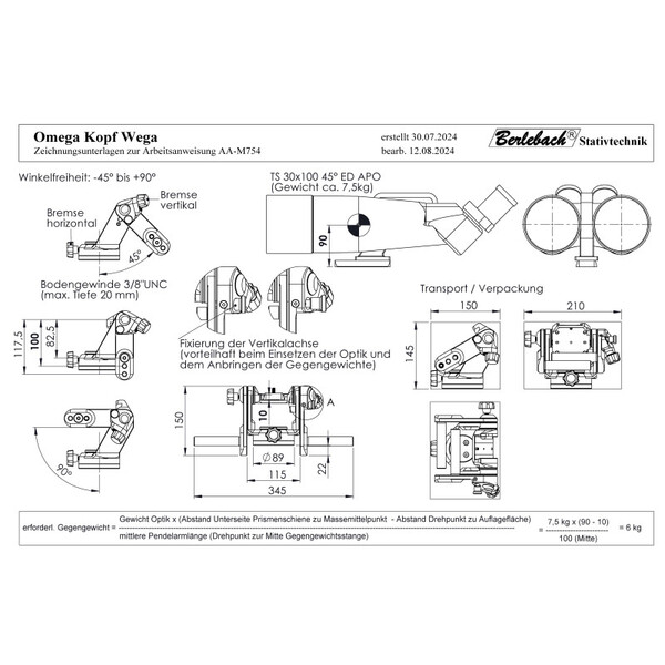 Berlebach Montagem Wega AZ