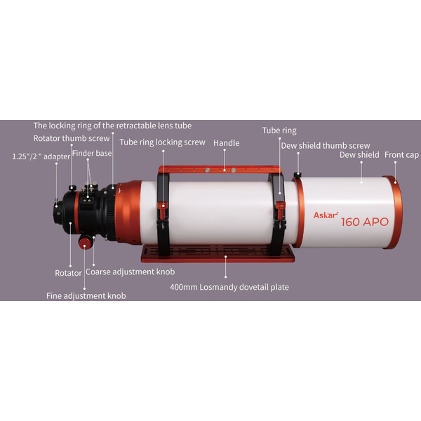 Askar Refrator apocromático AP 160/1120 Triplet OTA