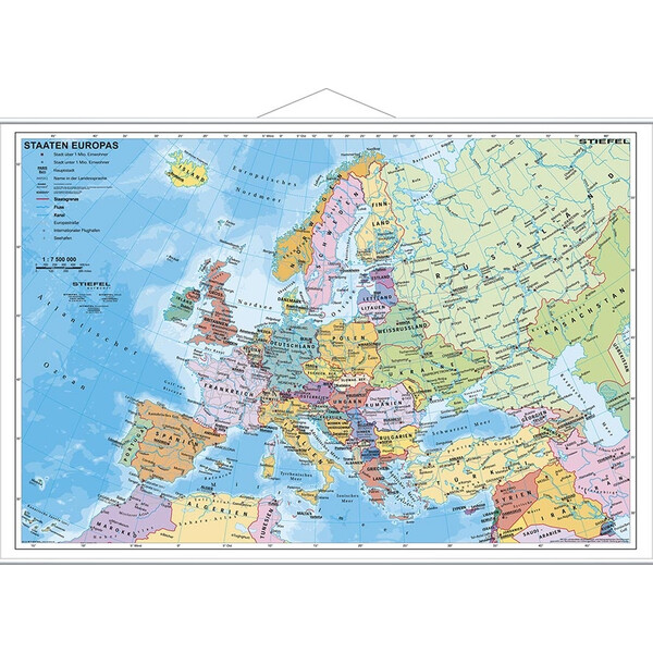 Stiefel mapa de continente Europa política