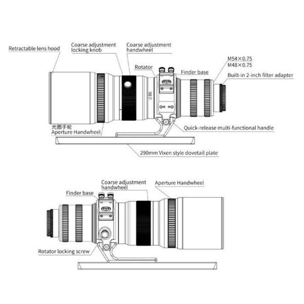 Askar Refrator apocromático AP 72/400 FRA400C Astrograph