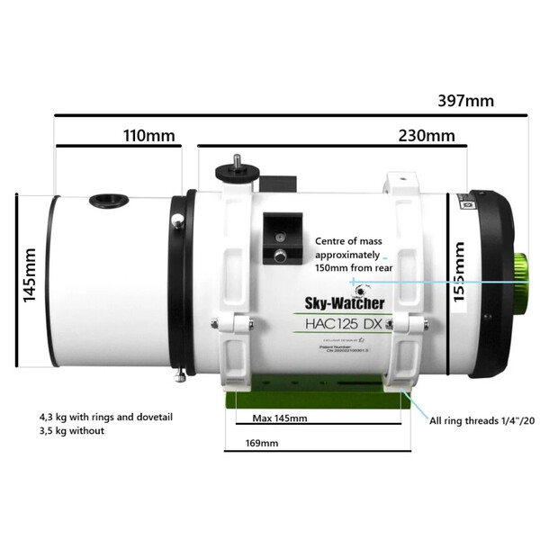 Skywatcher Telescópio Astrograph HC 125/250 HAC125DX