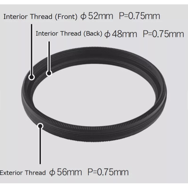 Vixen Adaptador de filtro M56 para filtros com rosca M48 mm e M52 mm