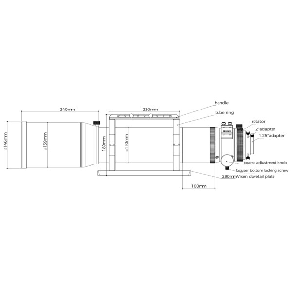Askar Refrator apocromático AP 120/840 Triplet OTA