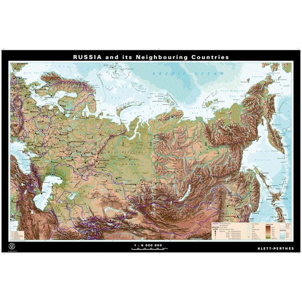 Klett-Perthes Verlag Mapa Russia e países vizinhos, físico/político