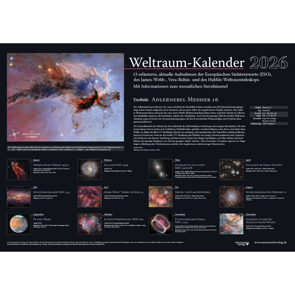 Astronomie-Verlag Calendário Weltraum-Kalender 2026