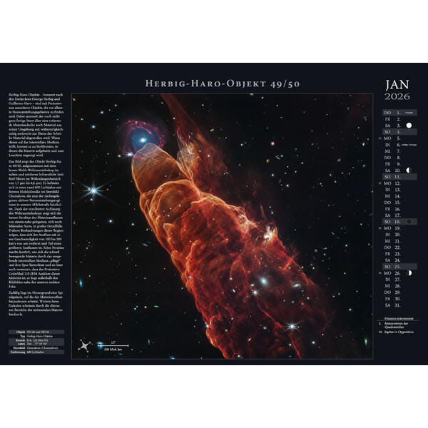Astronomie-Verlag Calendário Weltraum-Kalender 2026