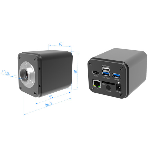 ToupTek câmera ToupCam X8CAM4K 16MPA, cor, CMOS, 1/1,1", 2,4 µm, 60 fps, 16 MP, HDMI/LAN/USB