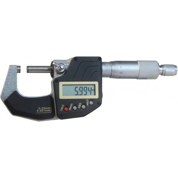 (SP) Micrômetro digital de 25 mm com catraca, 0,001 mm, IP 65, DIN 863 - Metav IndustryLine