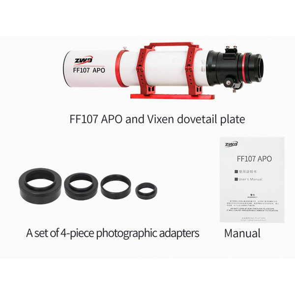 ZWO Refrator apocromático AP 107/749 FF107