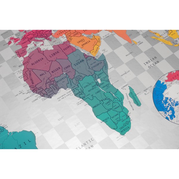 The Future Mapping Company Future Map Mapa mundial azul-esmeralda-rosa-amarelo
