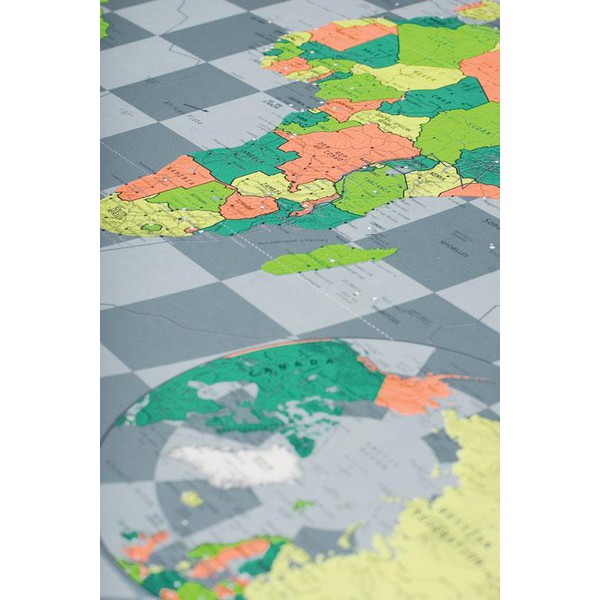 The Future Mapping Company Colour Map Mapa mundial verde-vermelho-laranja-azul, magnético