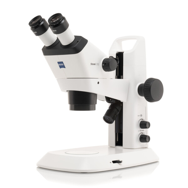 ZEISS Microscópio estéreo zoom Stemi 355, Edu (KIT 1), binocular, w.d. 110 mm, 10x/23, 5,5:1, 7,2x-40x, AL/DL, Spot C LED