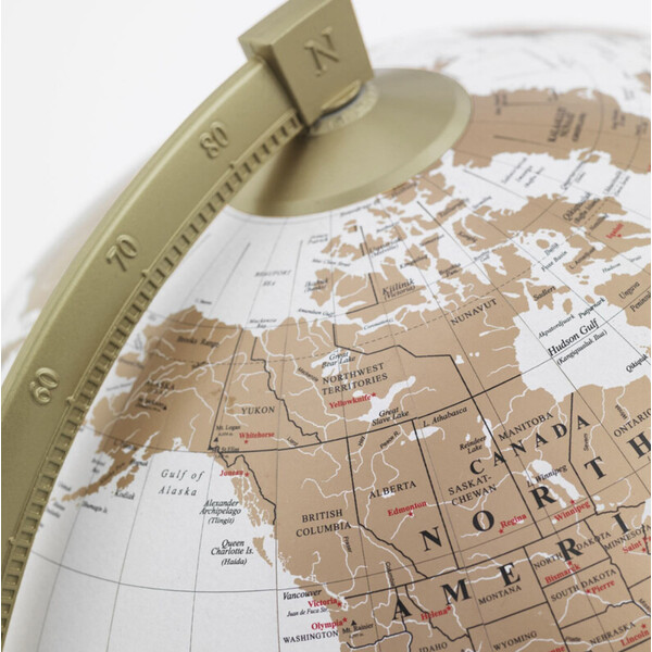 Zoffoli living Globo James Cook Dourado/Branco 33 cm