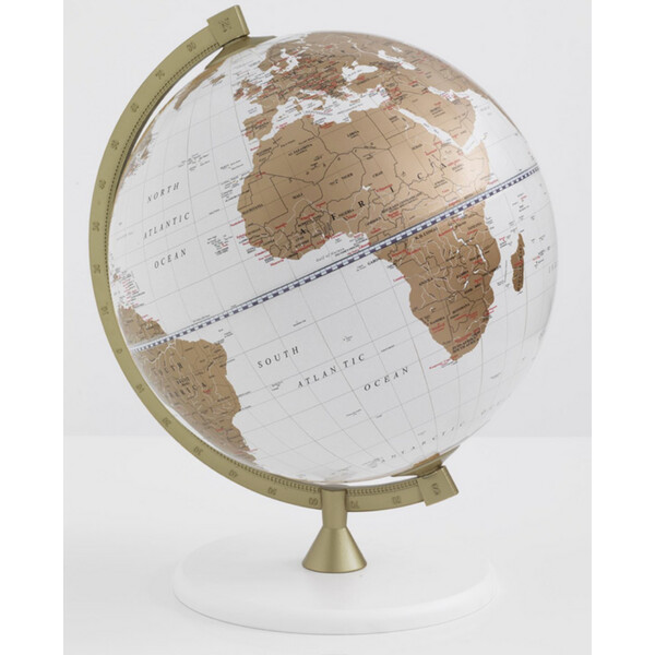 Zoffoli living Globo James Cook Dourado/Branco 33 cm