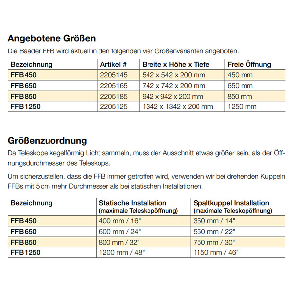Baader Máscara de Flafield FFB 650 mm