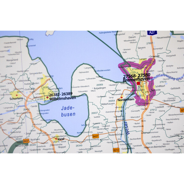 GeoMetro Mapa regional Códigos postais da Baixa Saxónia (100 x 110 cm)