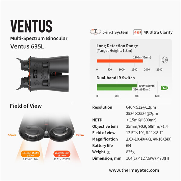 ThermTec Aparelho de visão noturna Ventus 635L