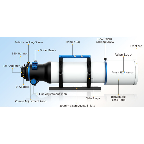 Askar Refrator apocromático AP 111/766 111F Flatfield