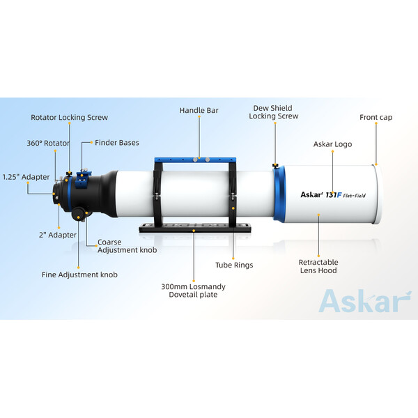 Askar Refrator apocromático AP 131/983 131F Flatfield