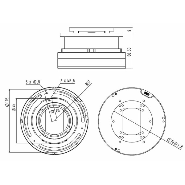 Wanderer Astro Roda de filtros Cube para Celestron RASA 1100 e 3600