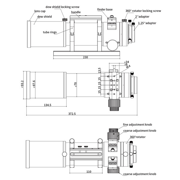 ZWO Refrator apocromático AP 70/490 FF70